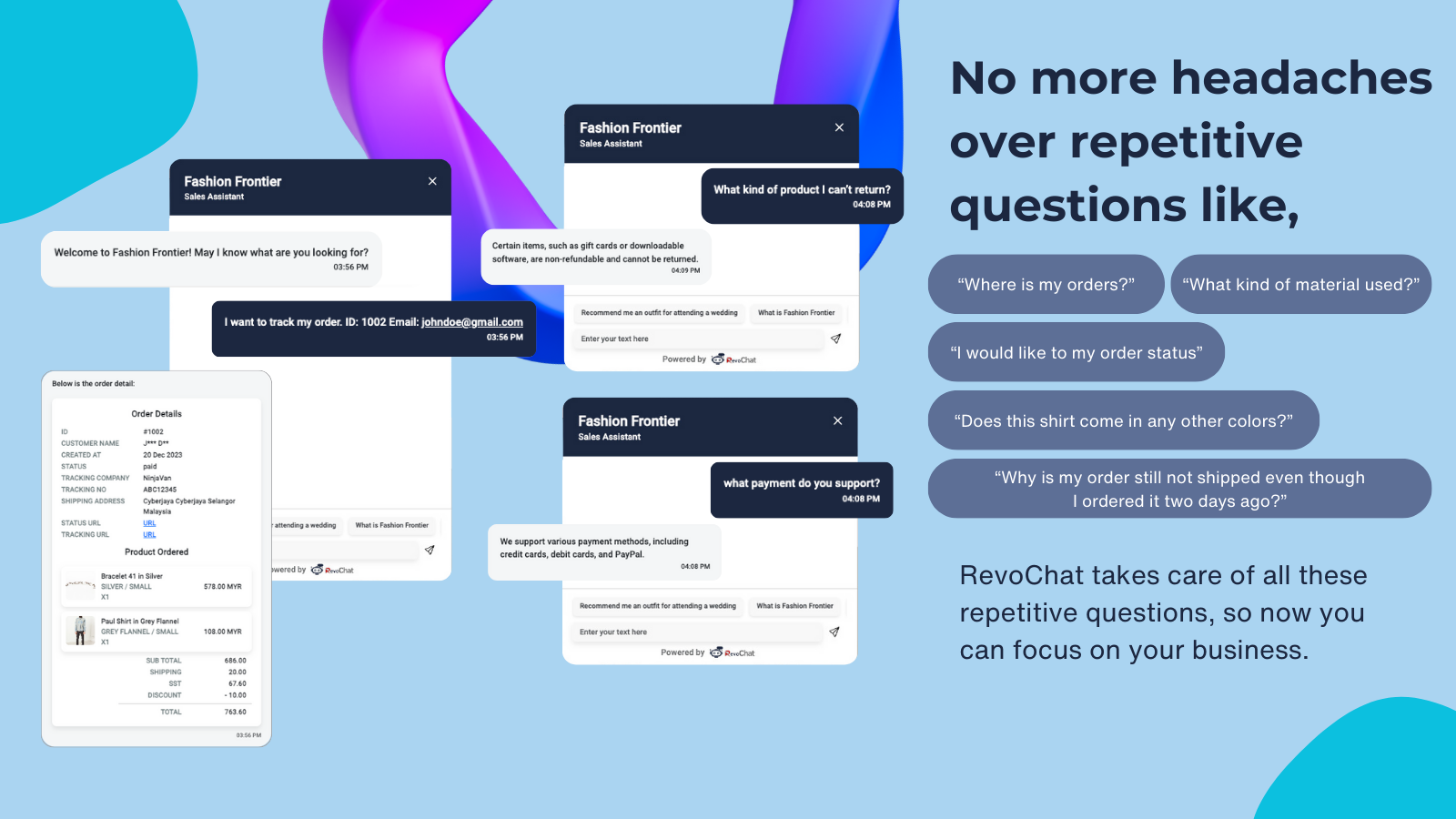 RevoChat resolves all your repetitive and headache questions
