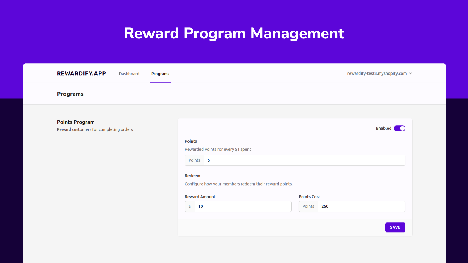 Reward Program Management