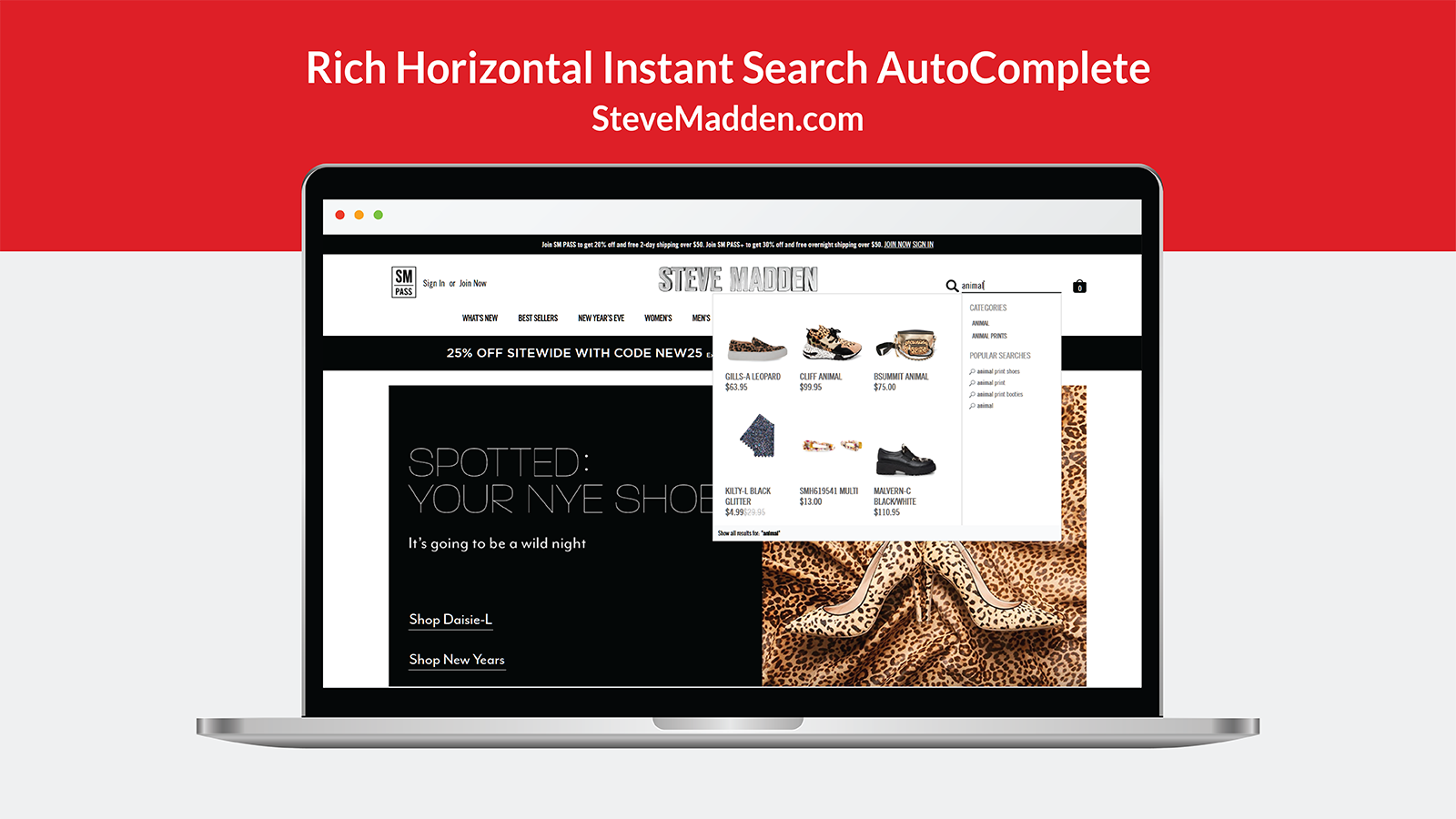 Rich Horizontal Instant Search AutoComplete 
