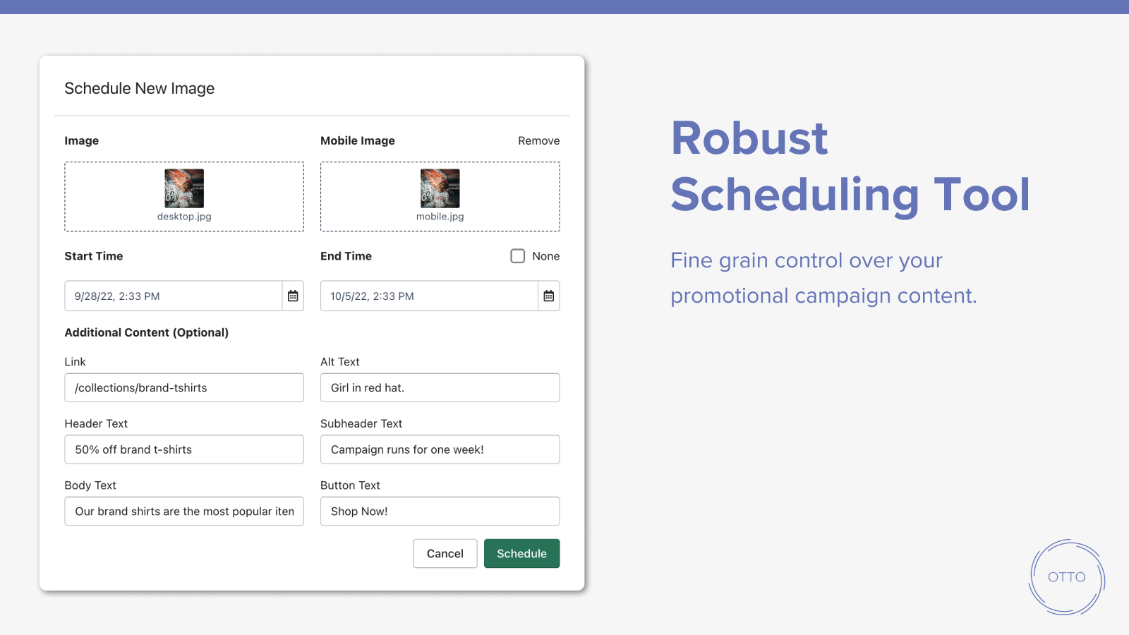 Robust scheduling tool.