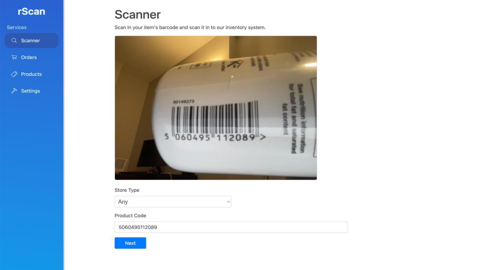 rScan scanner page