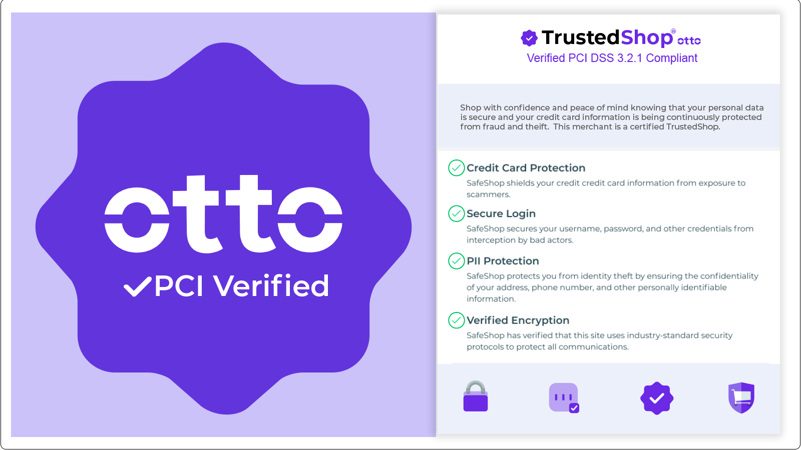 SafeShop Protected Promise shows you're Verified & Protected