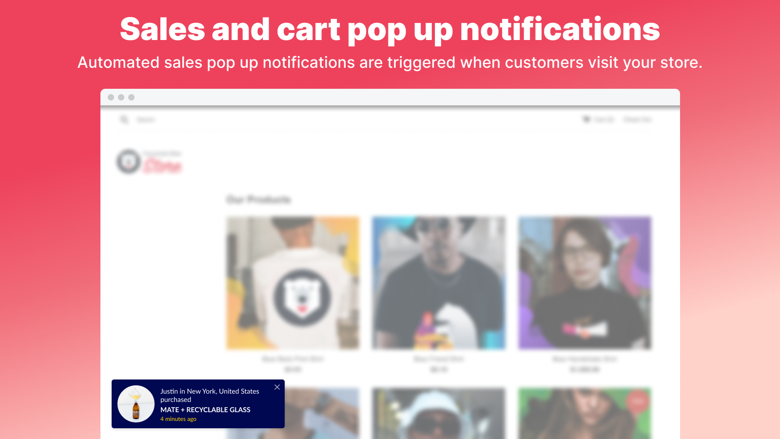 Sales popup cart notifications pop up conversion bear