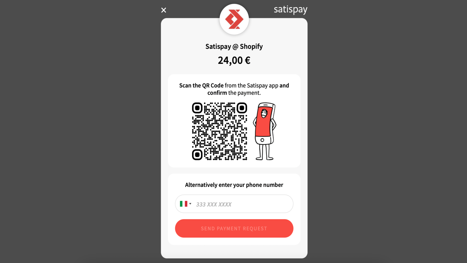 Satispay payment page