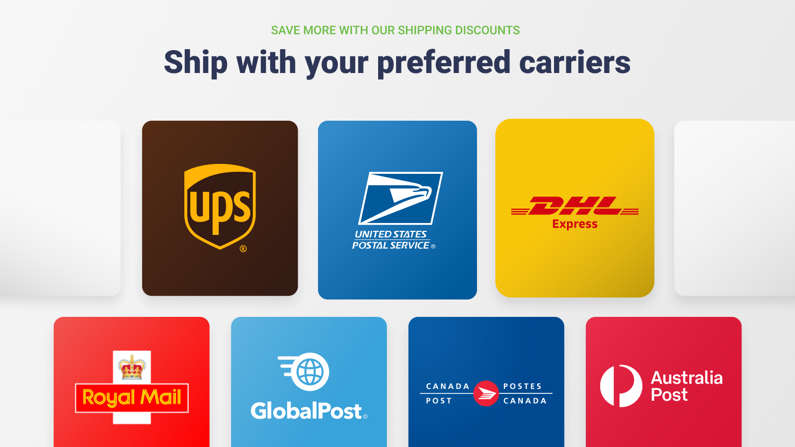 Save on shipping with discounted rates and connect your accounts