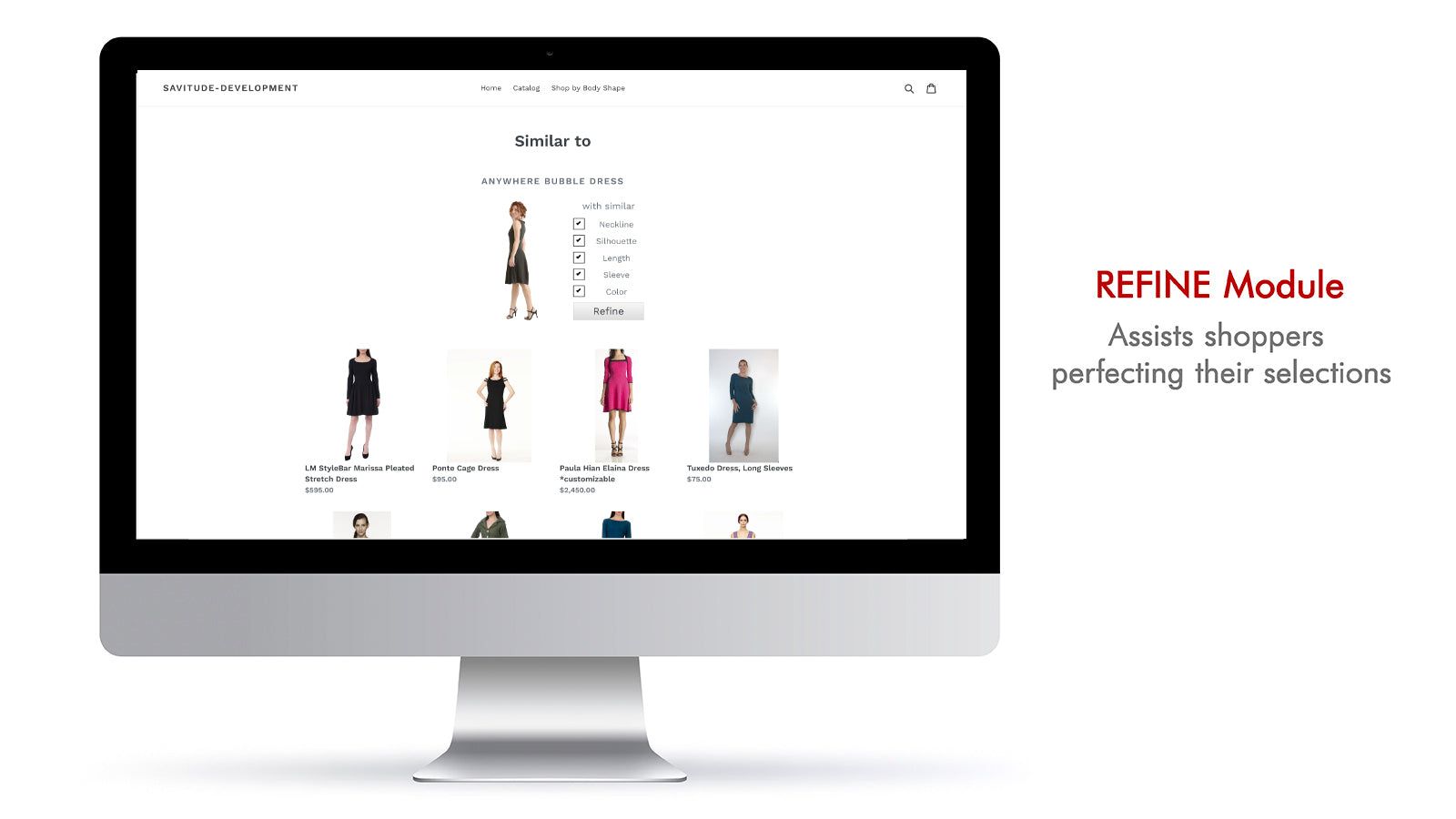 Savitude's REFINE module lets shoppers search by design feature