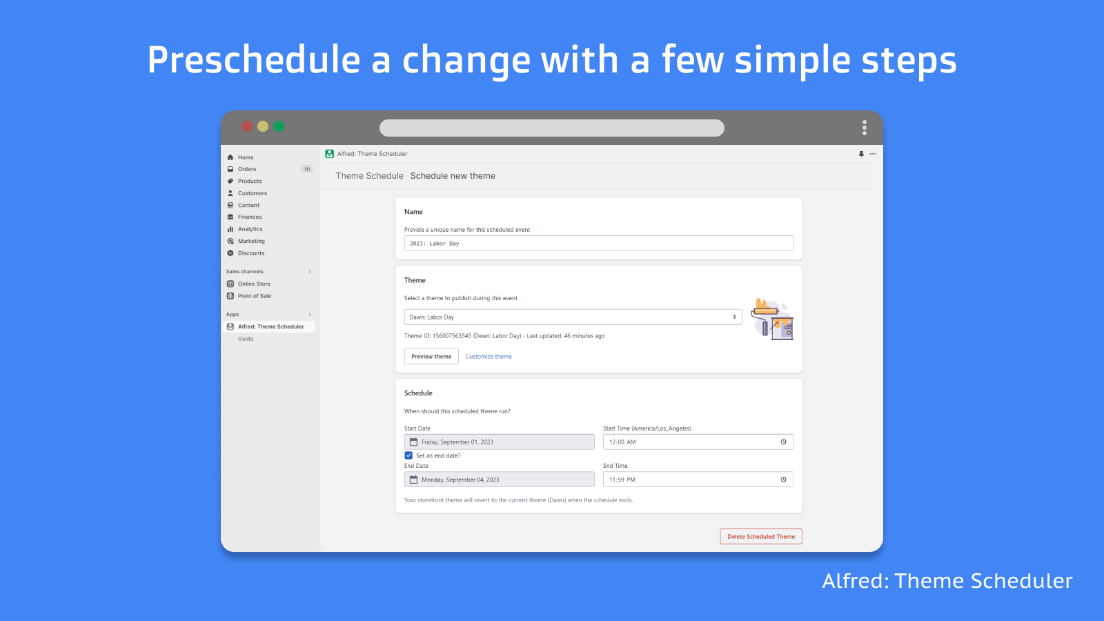 Schedule a theme change in a few simple steps