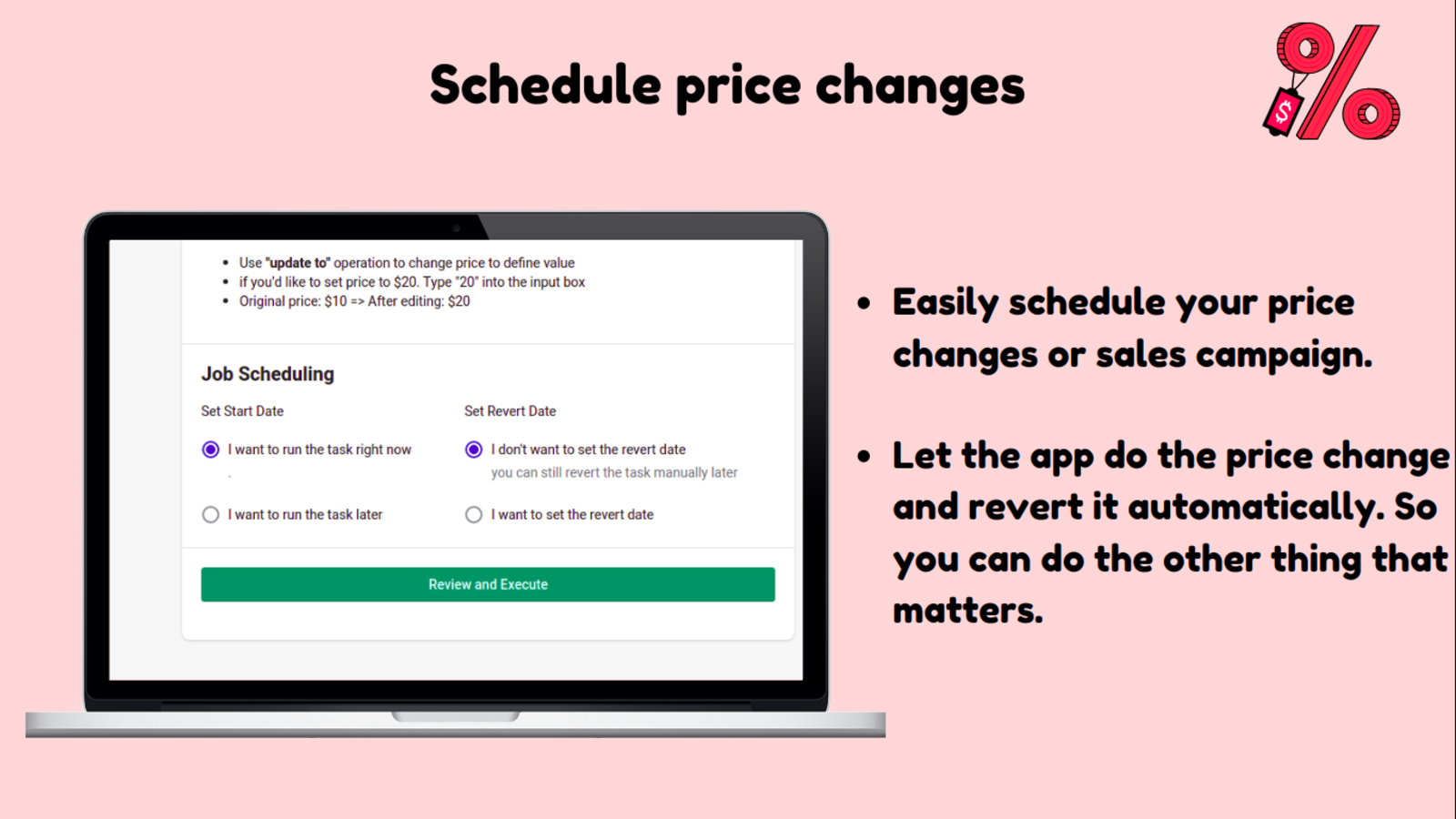 schedule your price change and price revert