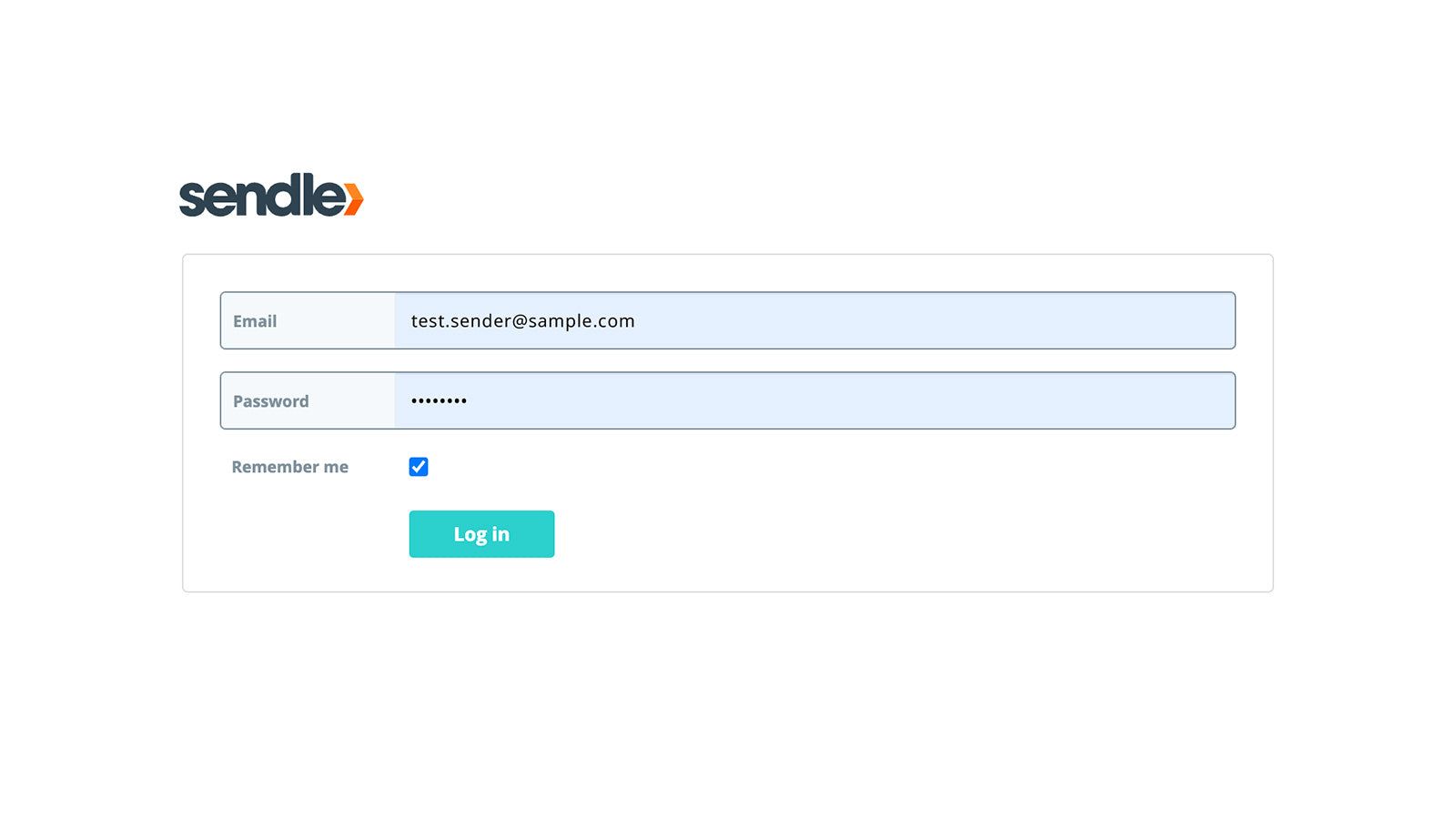 Screenshot showing how to login to Sendle.