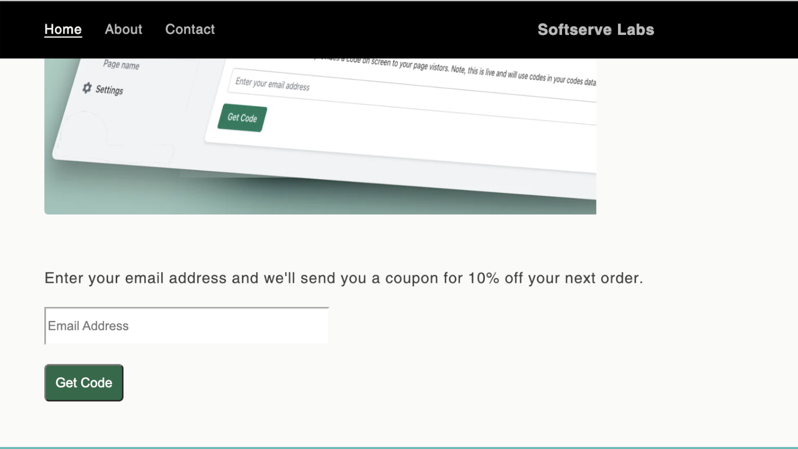Screenshot showing user enters in email address.