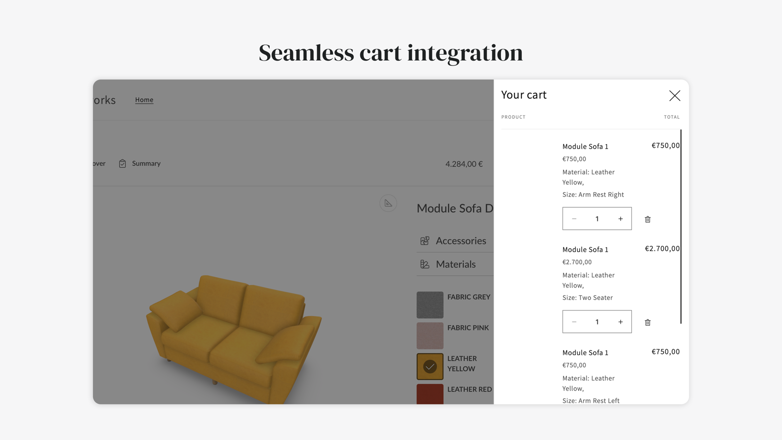 Seamless cart integration
