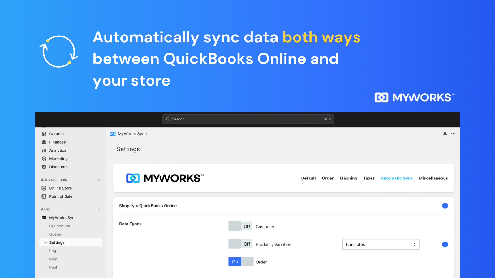 Seamlessly sync your platforms, both ways