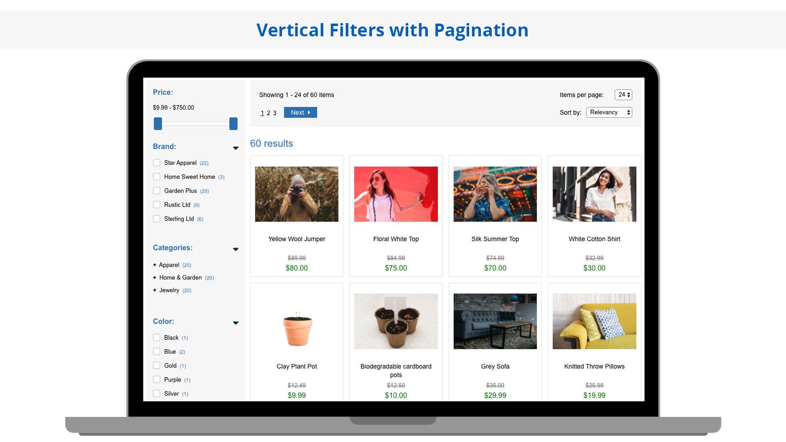 Search Magic Vertical Filters with Pagination