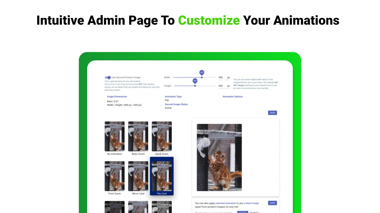second image hover animation - admin page