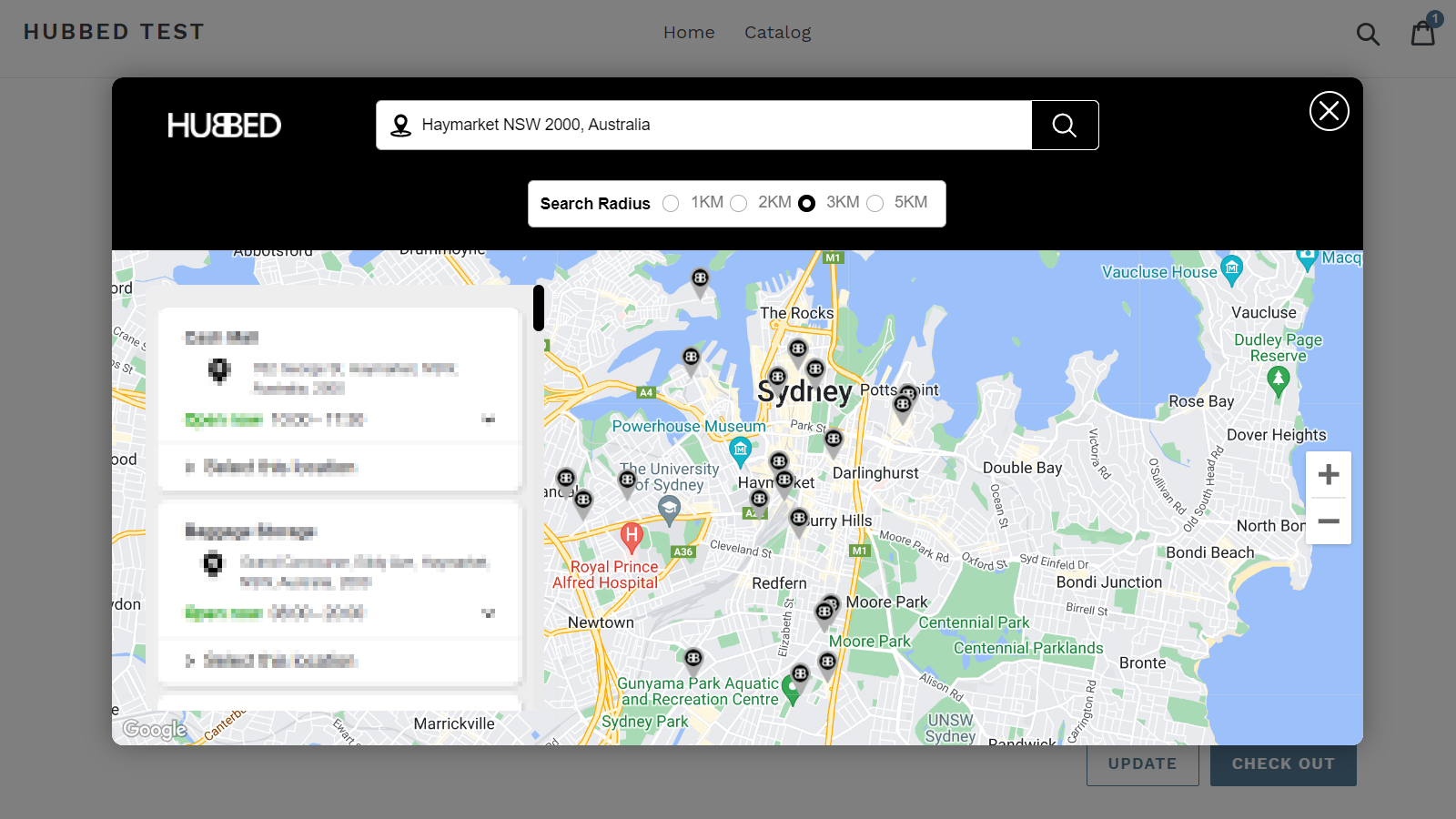 Select a convenient location using the HUBBED location finder