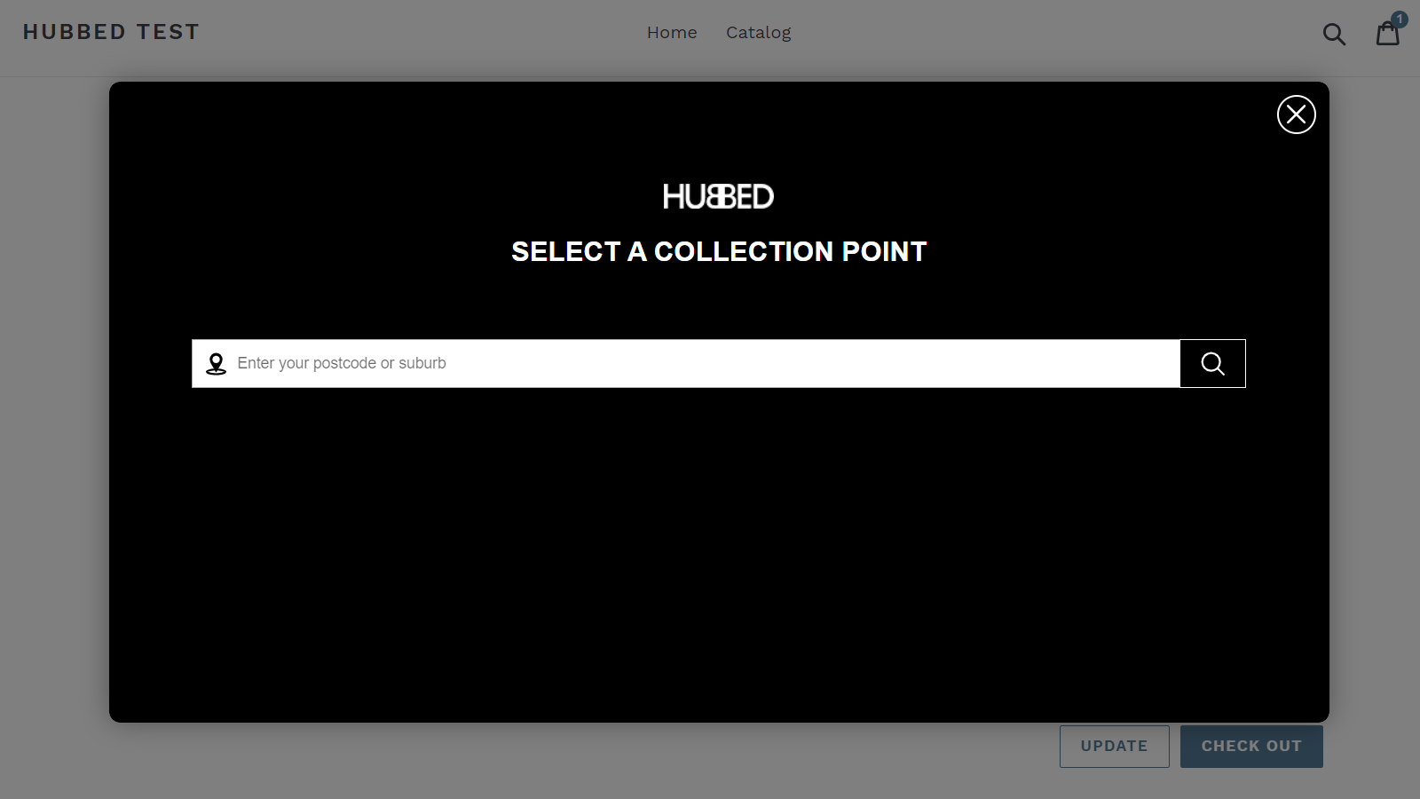 Select a parcel collection point with HUBBED Click & Collect 