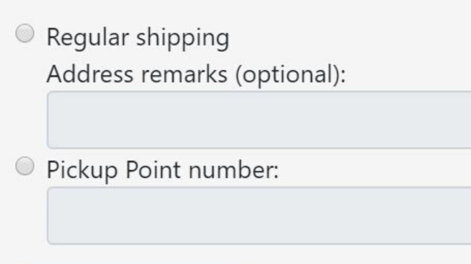 Select between regular shipping and pickup point delivery