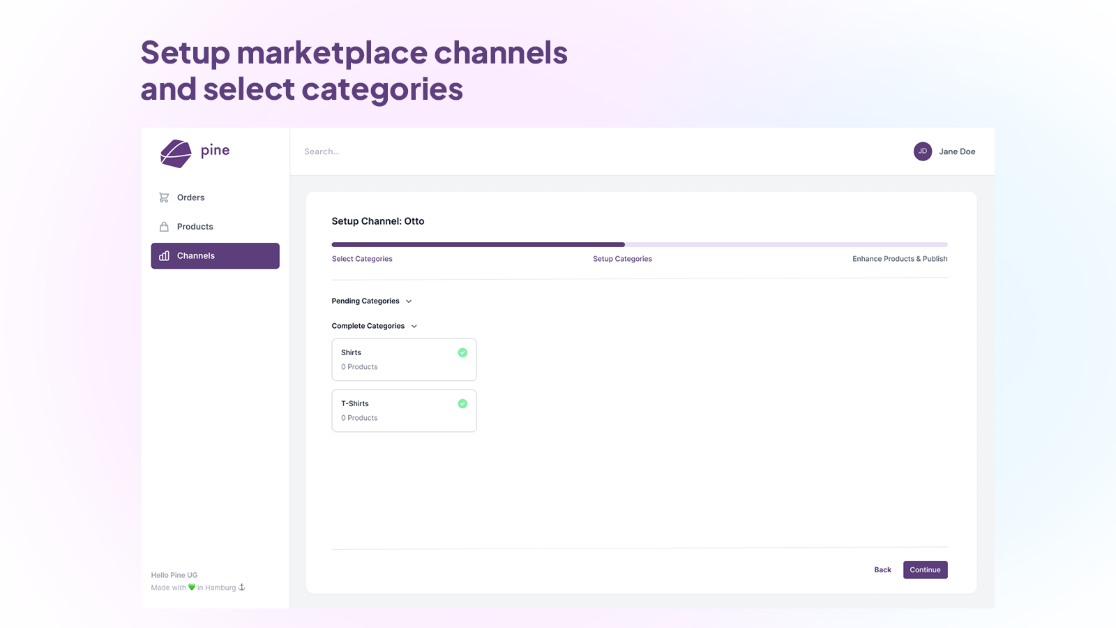 Select Marketplace Channel and choose all categories.