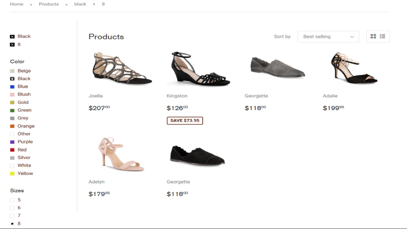 Select multiple Filters and Narrow your products listing