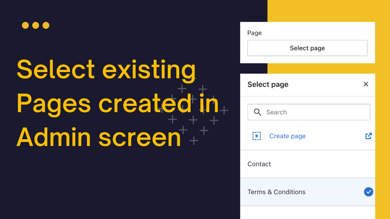 Select pages created using Shopify admin