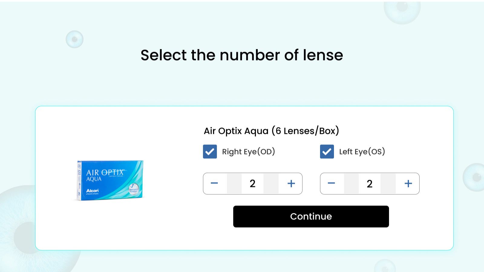 Select the number of lenses 