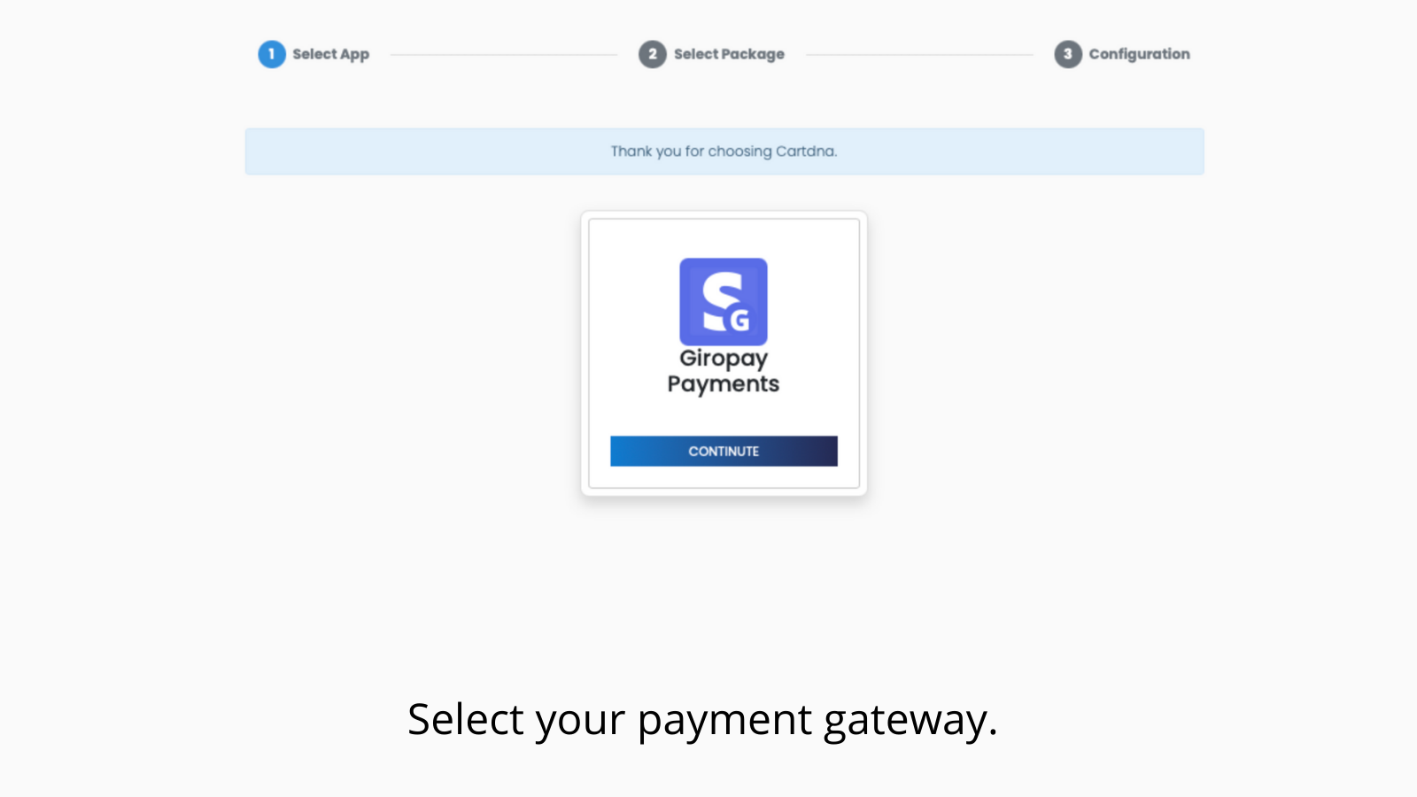 Select your payment gateway
