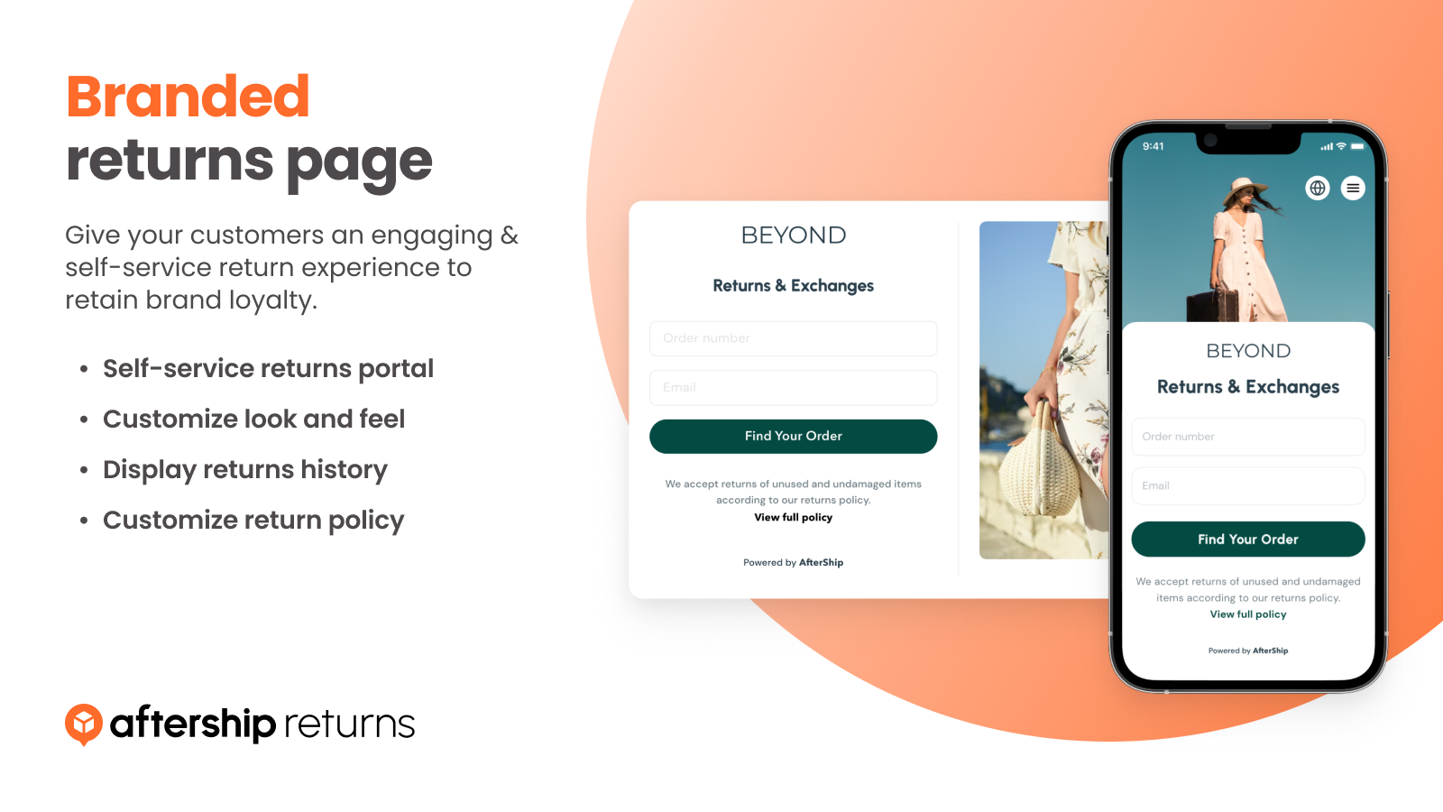 Self-Service Customizable Branded Returns Page