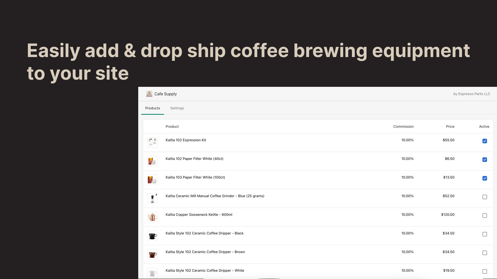 Sell your favorite coffee products