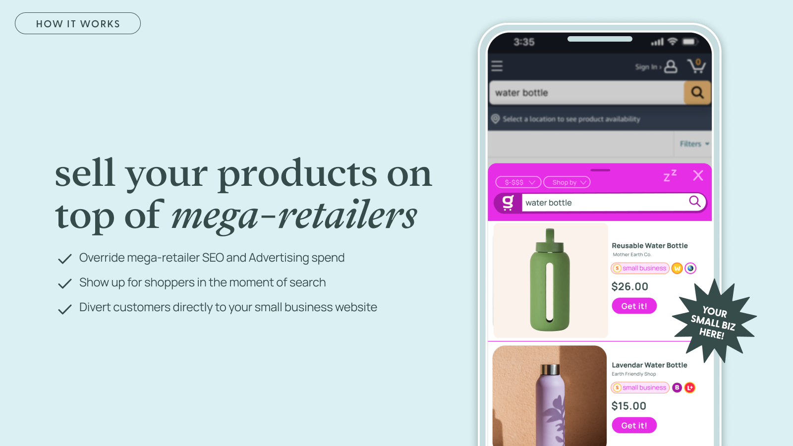 sell your products on top of mega-retailers