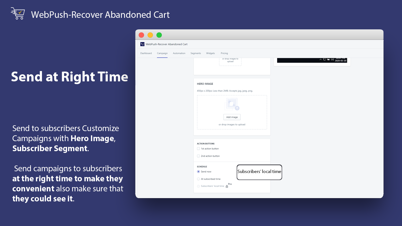 Send at Right Time_WebPush-Recover Abandoned Cart