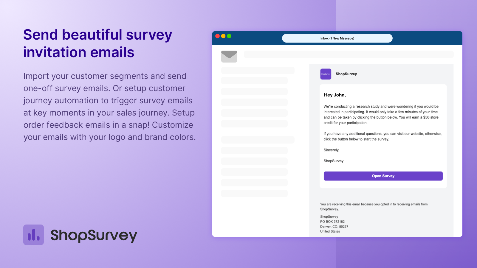 Send beautiful survey emails | ShopSurvey