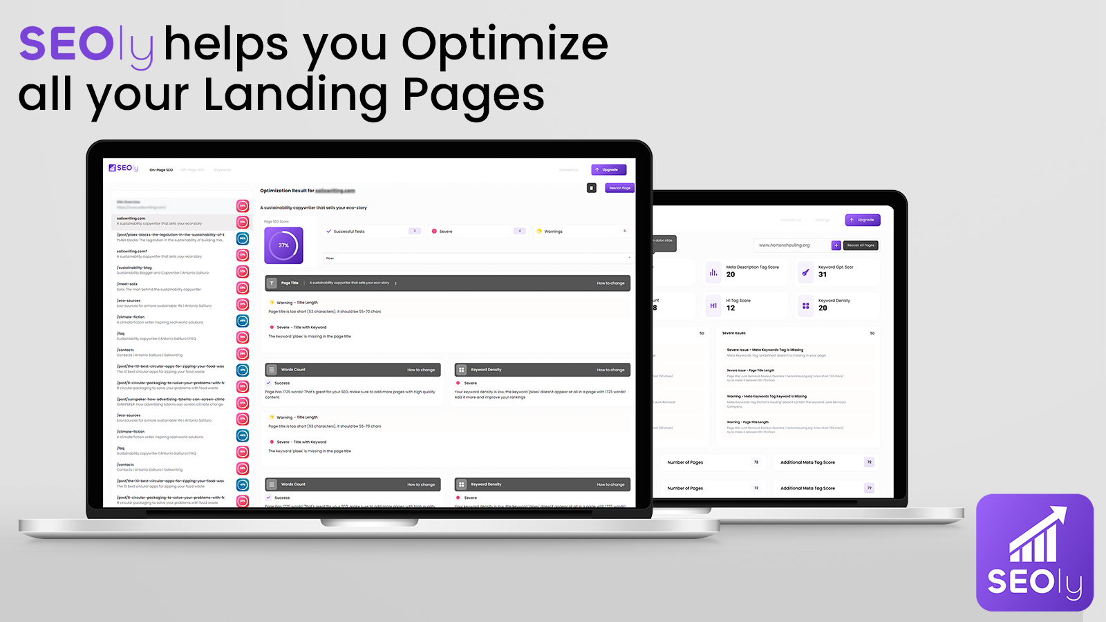 SEOly Helps you Optimize Your Landing Pages