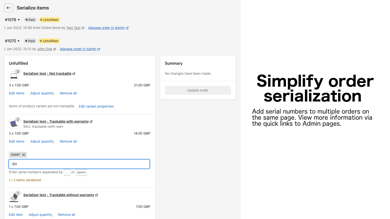 Serializer: simplify order serialization