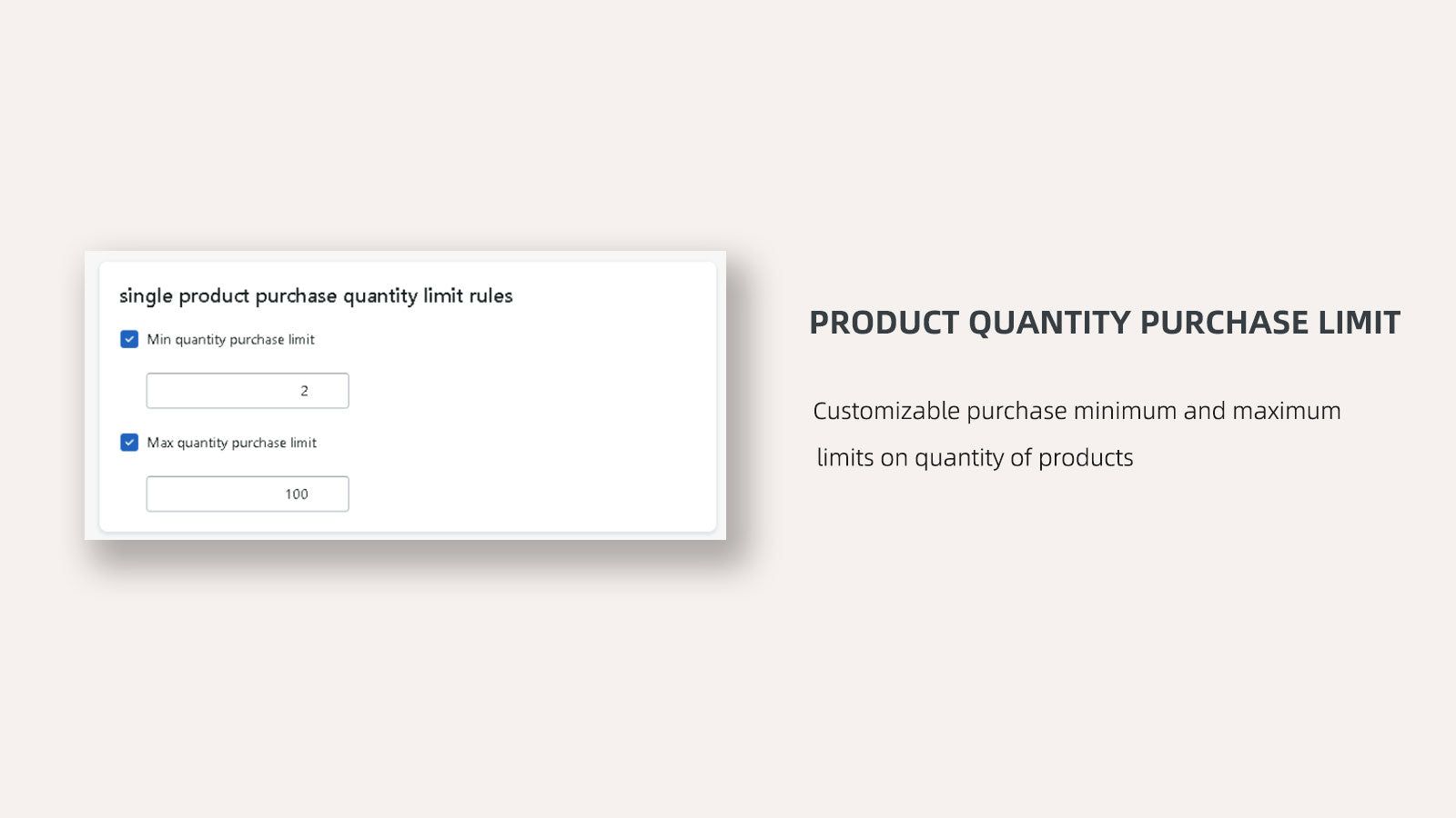 Set Max/Min Quantity Purchase Limit For Products
