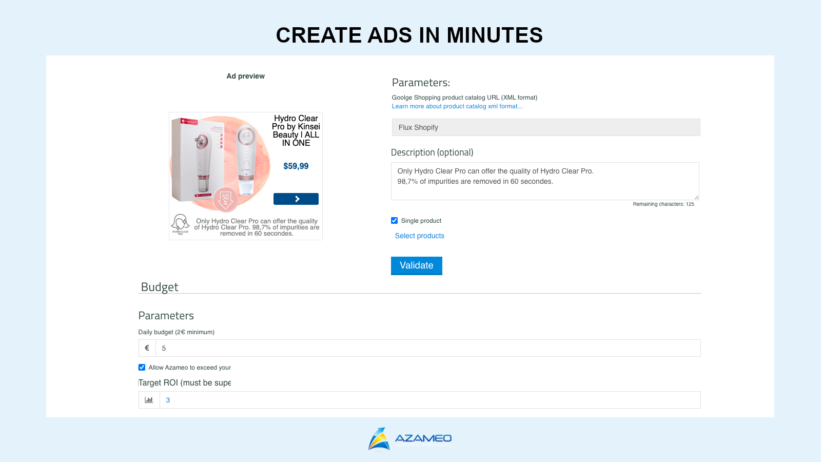 Set up high-converting ads in minutes
