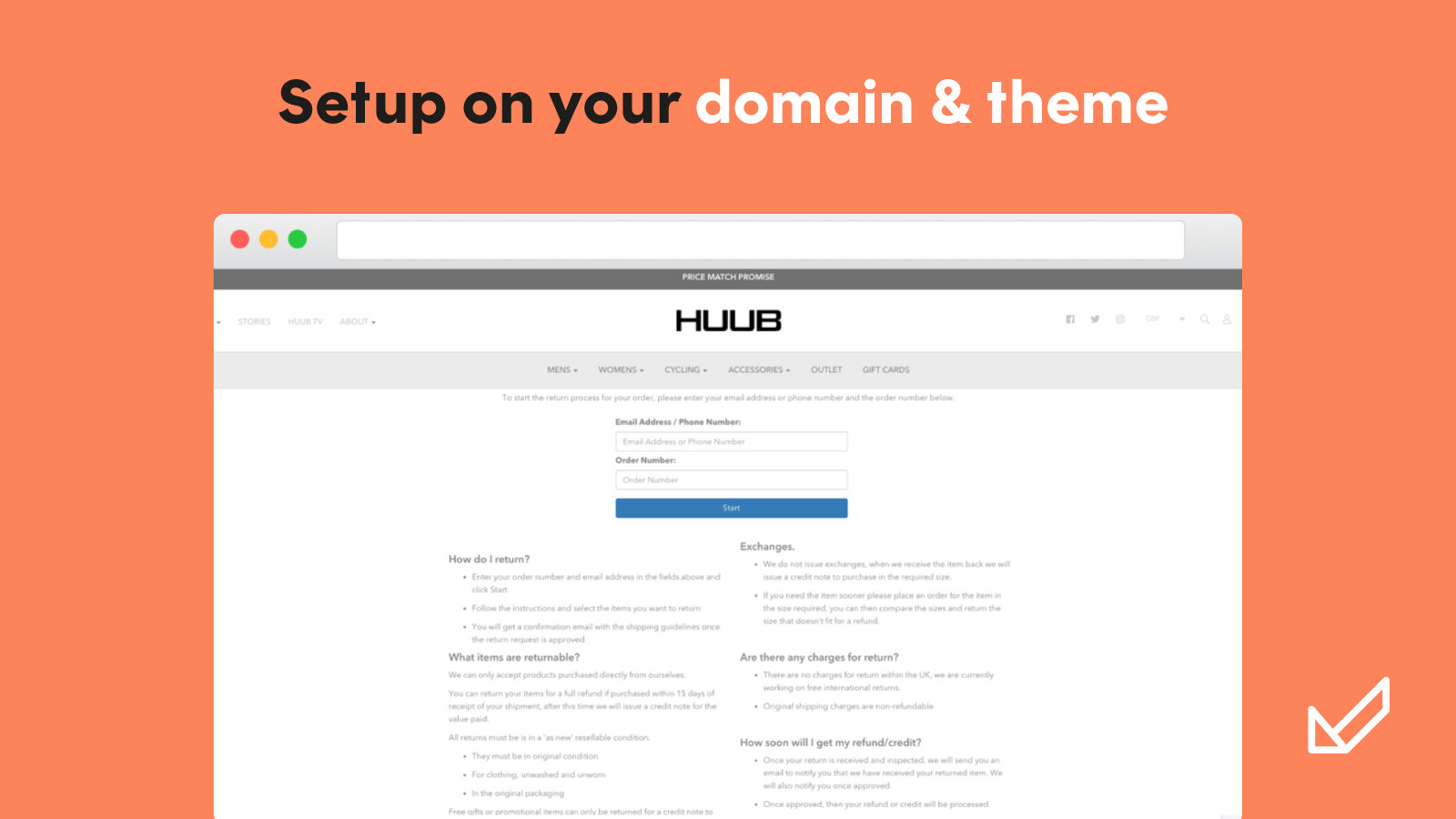 Set up on your domain and theme