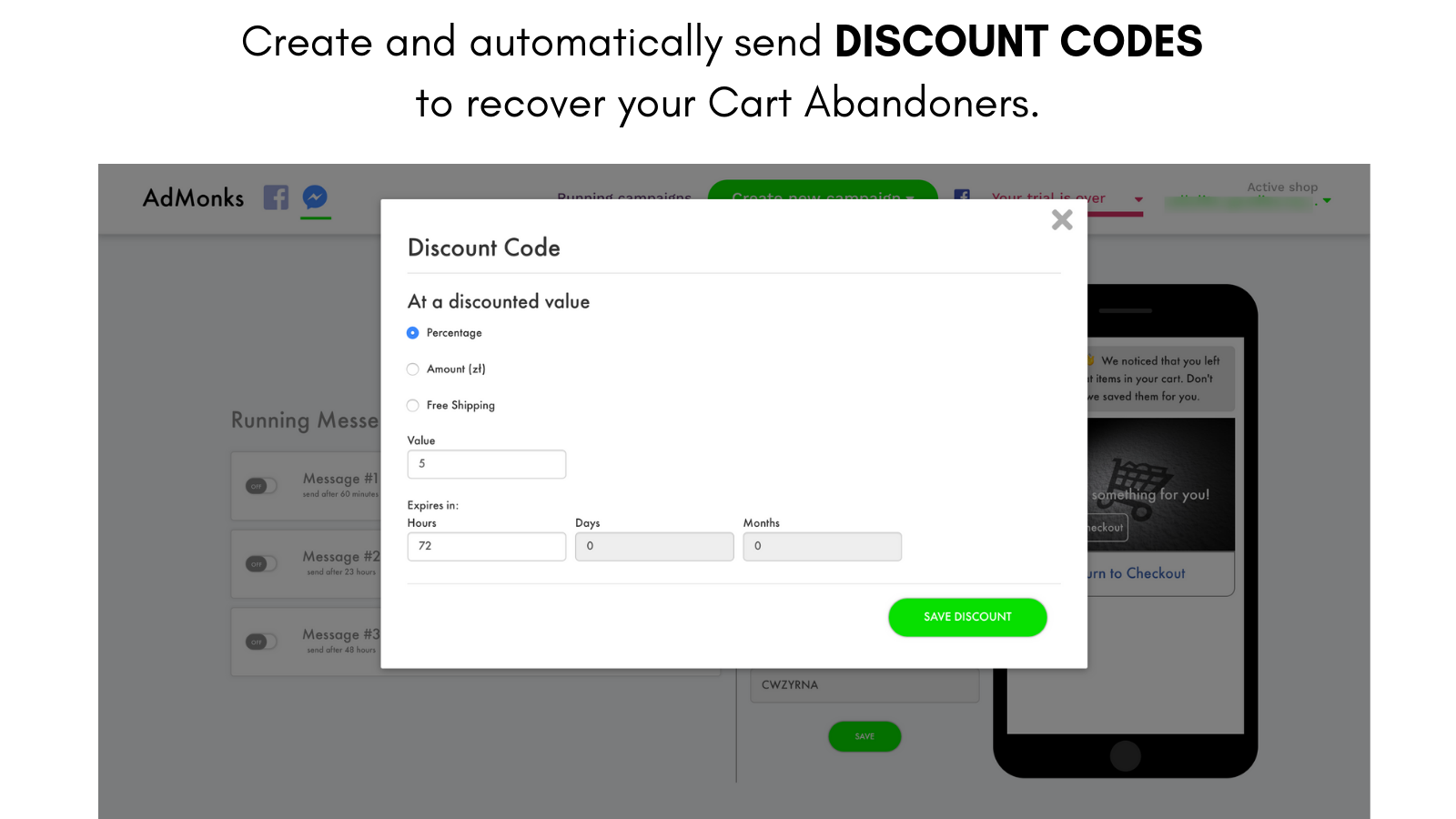 Set up your promo code to make your Messages irresistible