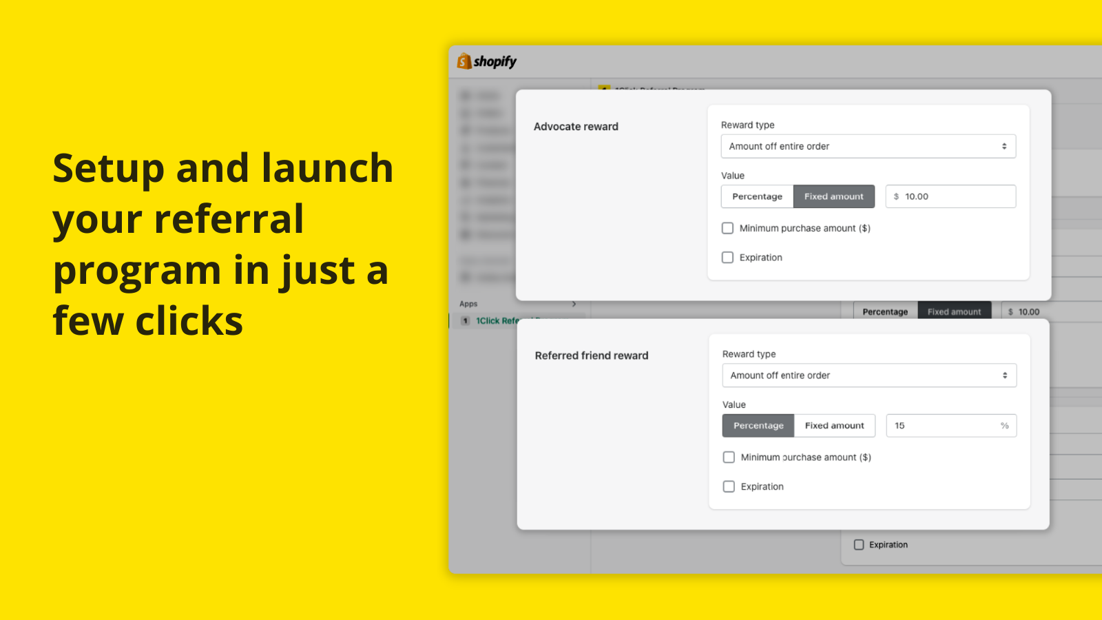 Setup and launch your referral program in just a few clicks