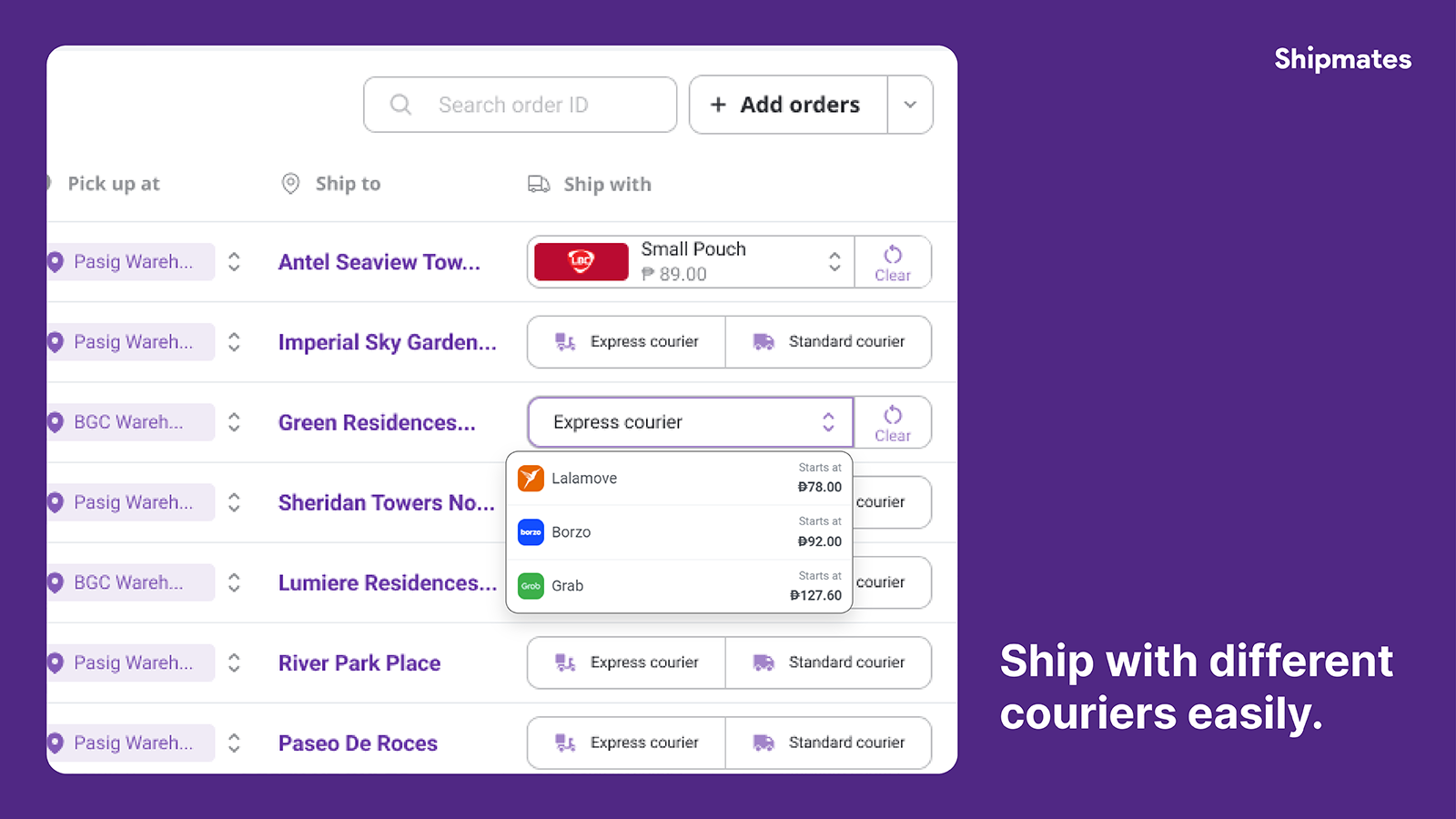 Ship with different couriers easily.