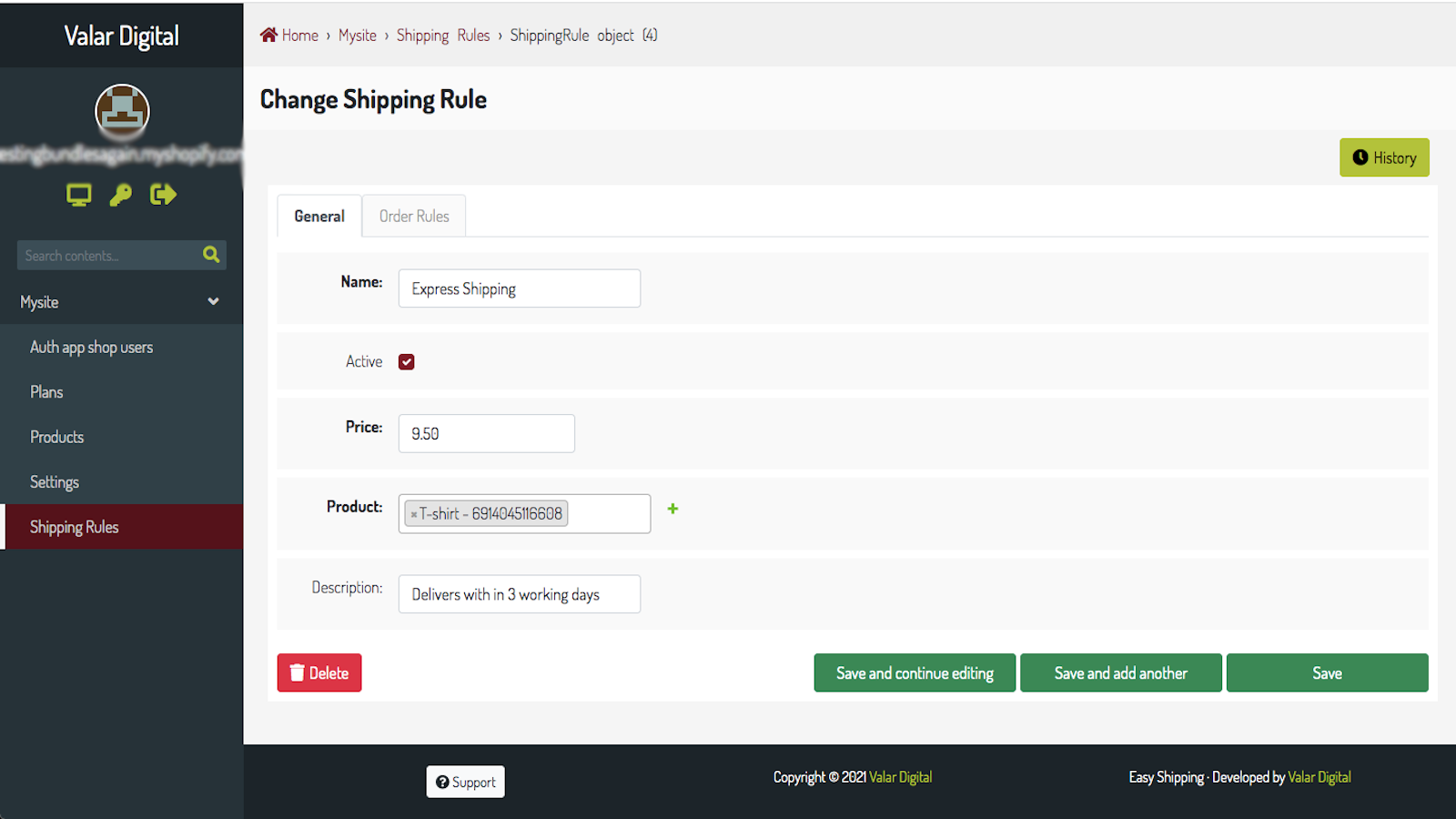 shipping rules by product tags