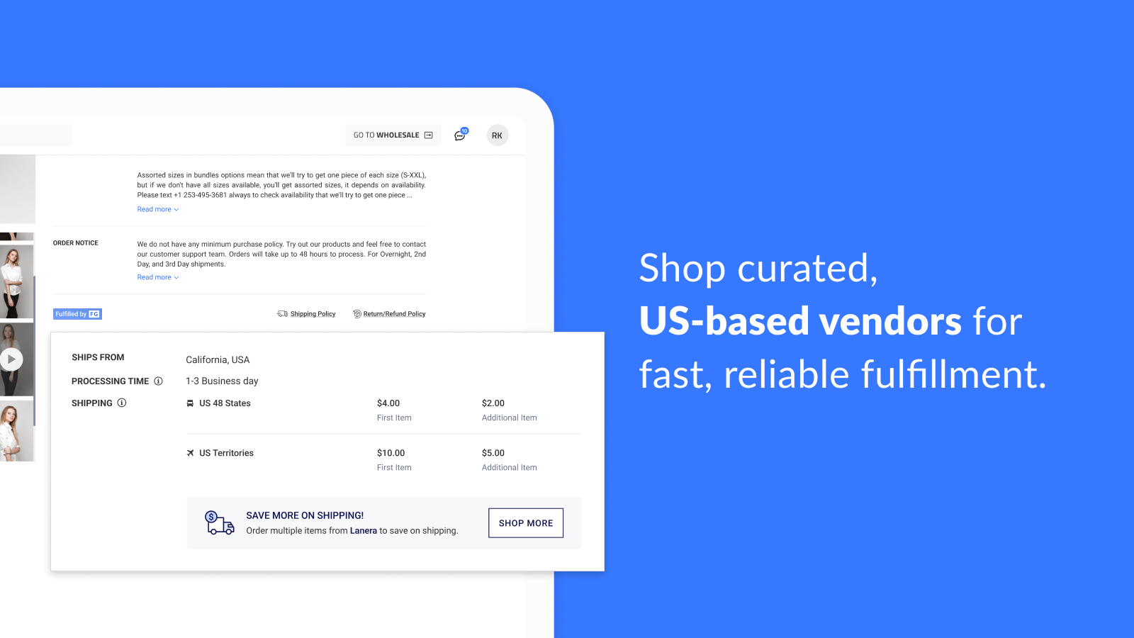 Shop curated, US-based vendors for fast, reliable fulfillment.