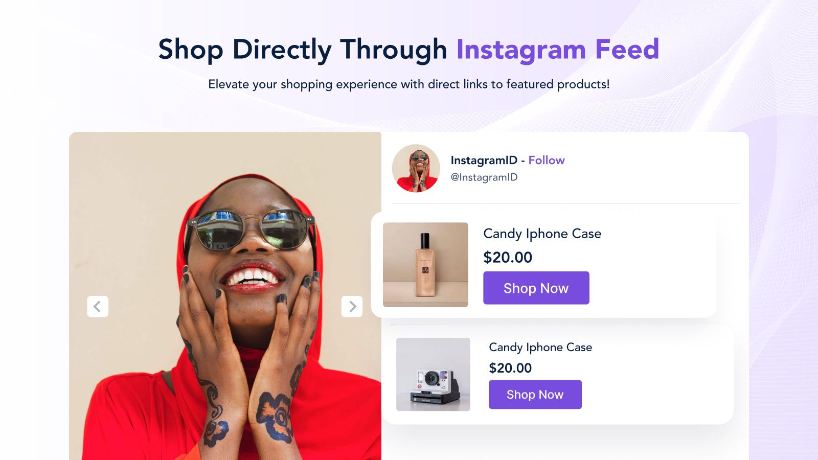Shop directly through instagram