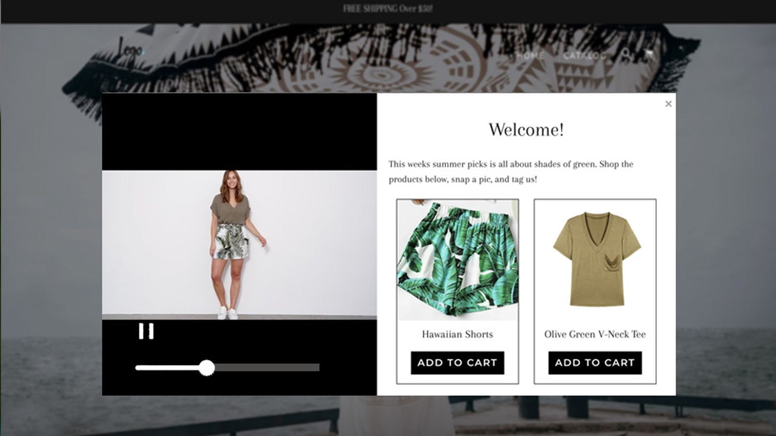 Shop Stories Shopify App to Show Video and Upsell Popup