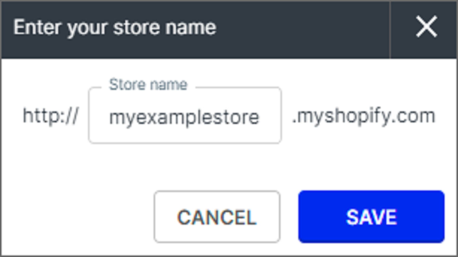 Shopify & Fishbowl Online Store Name Integration Screen