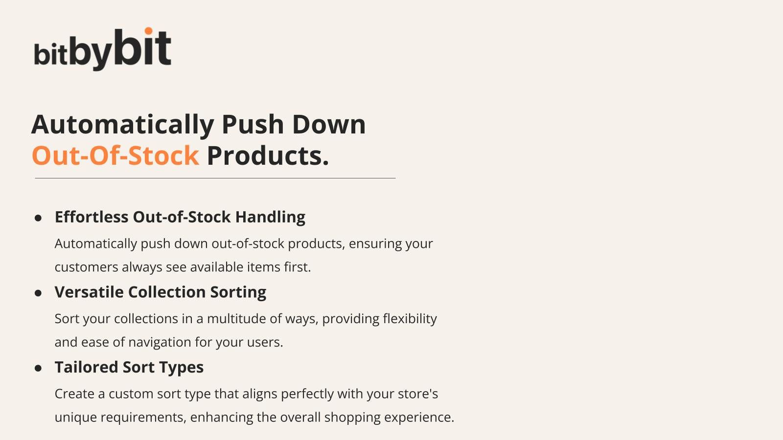 Shopify app collection push stock down automatically