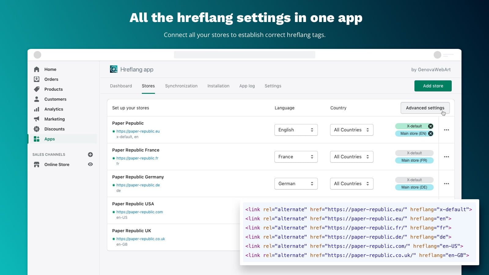 Shopify app Hreflang SEO optimization without coding