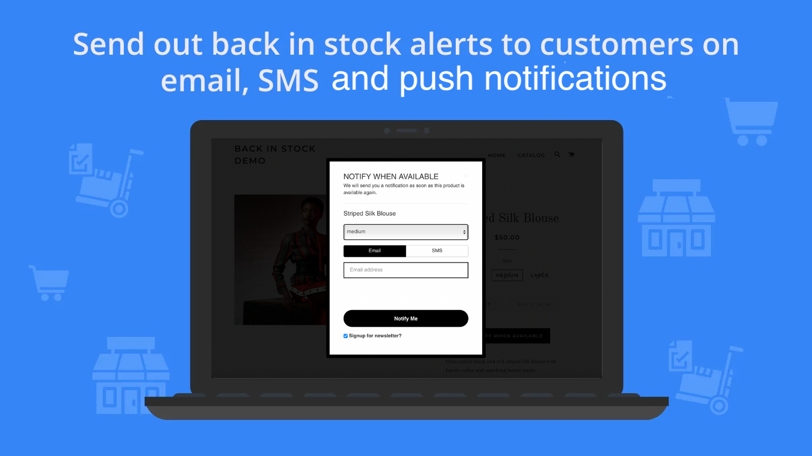 shopify back in stock alerts, back in stock notifications