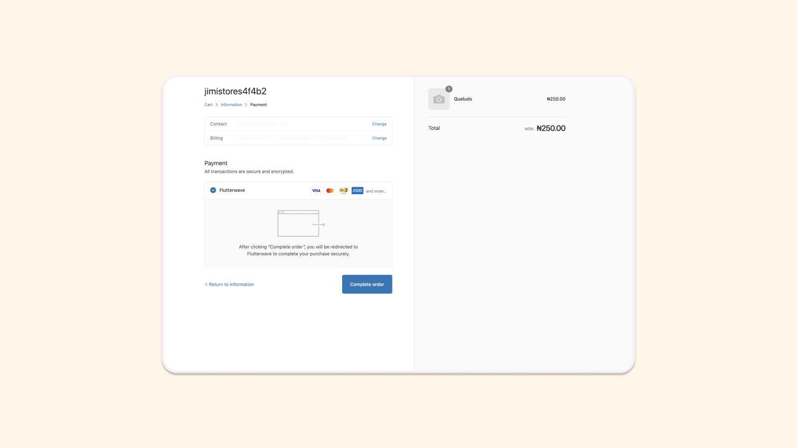 Shopify Checkout + Flutterwave Payment Gateway
