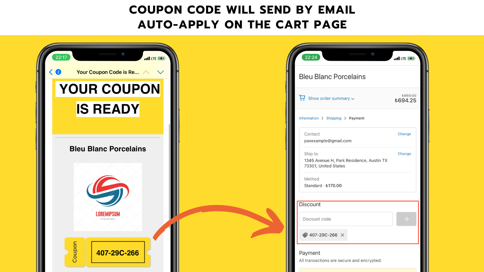 Shopify - Easy to Use Coupon Code - Auto Apply on Cart Page