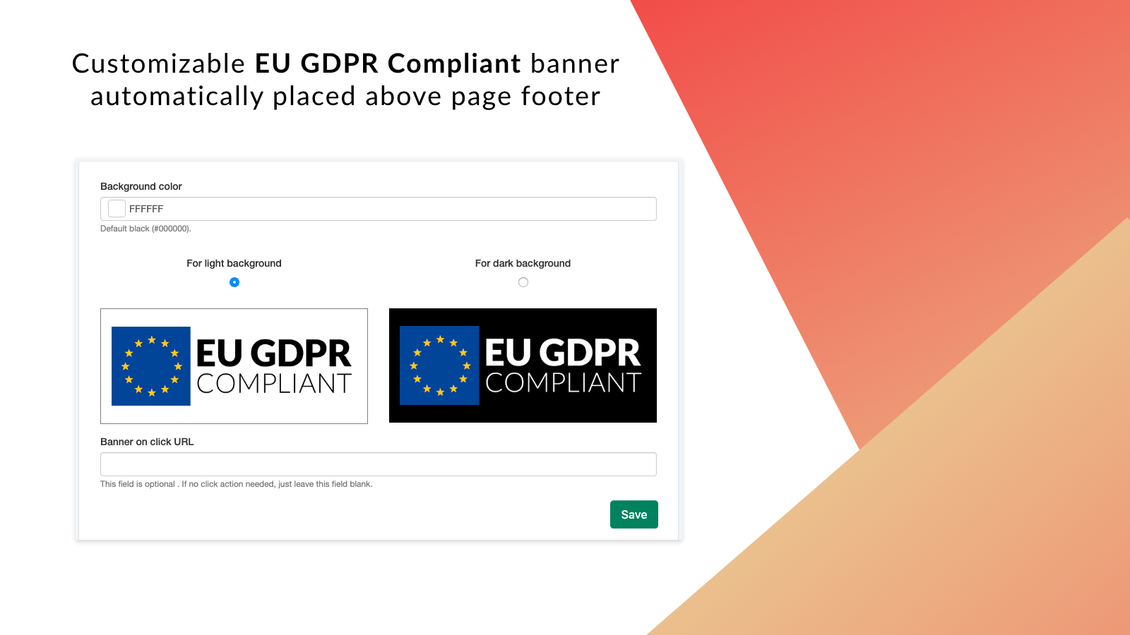 Shopify GDPR compliant banner â€“ dark and light color schemes